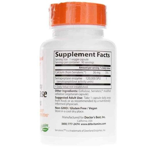 High Potency Serrapeptase, DRB